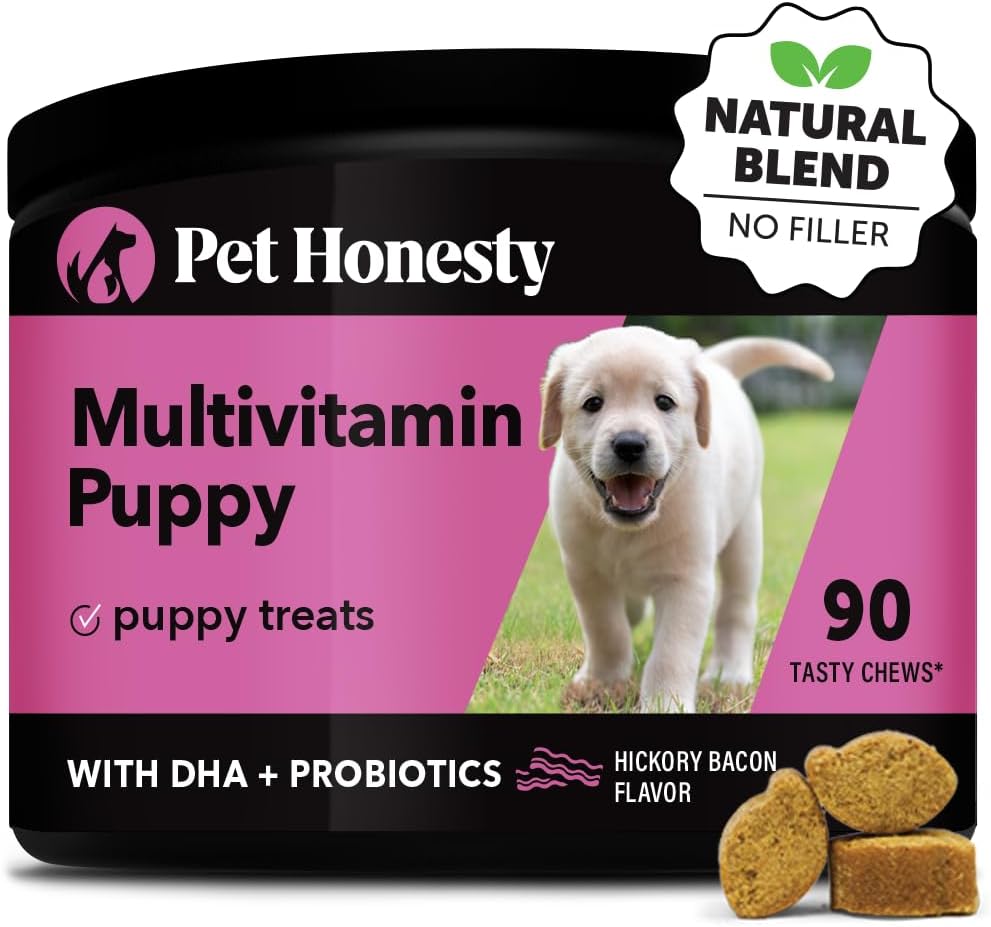 Pet Honesty Multivitamin Dog Supplement, Glucosamine chondroitin for Dogs, Probiotics, Omega Fish Oil, Dog Supplements  Vitamins, Dog Vitamins for Skin and Coat Allergies, (Chicken 90 ct)